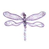 Dragonfly Brooch-Pin With Bead Accents Purple & Clear Colored #2342