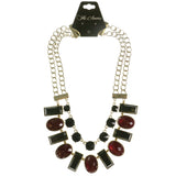 Adjustable Length Statement-Necklace With Faceted Accents Colorful & Gold-Tone Colored #3798