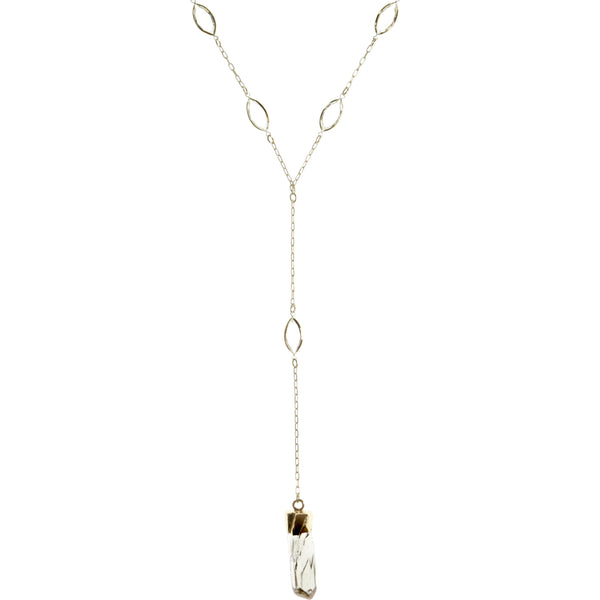 Adjustable Length Y-Necklace With Faceted Accents  Gold-Tone Color #3796