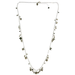 Long Adjustable Length Necklace  With Crystal Accents Silver-Tone Color #3793