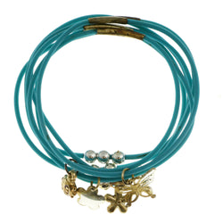 Mi Amore Flower Butterfly Ladybug Multiple-Bracelets Blue & Gold-Tone