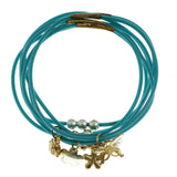 Mi Amore Flower Butterfly Ladybug Multiple-Bracelets Blue & Gold-Tone