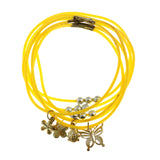 Mi Amore Flower Butterfly Ladybug Multiple-Bracelets Yellow & Gold-Tone