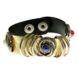 Mi Amore Adjustable Bangle-Bracelet Multicolor/Gold-Tone