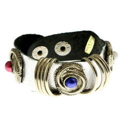Mi Amore Adjustable Bangle-Bracelet Multicolor/Silver-Tone