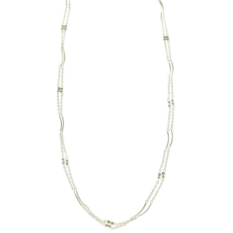 Mi Amore Adjustable Dangle-Belly-Chain Silver-Tone