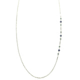 Mi Amore Flower Adjustable Dangle-Belly-Chain Silver-Tone & Blue