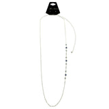 Mi Amore Flower Adjustable Dangle-Belly-Chain Silver-Tone & Blue
