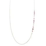 Mi Amore Flower Adjustable Dangle-Belly-Chain Silver-Tone & Purple