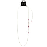 Mi Amore Flower Adjustable Dangle-Belly-Chain Silver-Tone & Purple