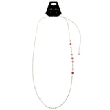 Mi Amore Flower Adjustable Dangle-Belly-Chain Silver-Tone & Pink