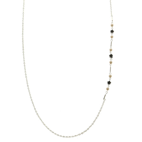 Mi Amore Flower Adjustable Dangle-Belly-Chain Silver-Tone & Gray