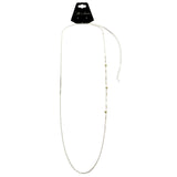 Mi Amore Adjustable Dangle-Belly-Chain Silver-Tone/White