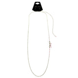 Mi Amore Adjustable Drop-Accented-Belly-Chain Silver-Tone/Pink