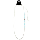 Mi Amore Flower Adjustable Dangle-Belly-Chain Blue & Silver-Tone