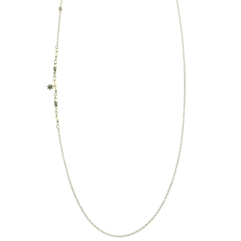 Mi Amore Flower Adjustable Dangle-Belly-Chain Silver-Tone & Clear
