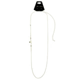 Mi Amore Flower Adjustable Dangle-Belly-Chain Silver-Tone & Clear