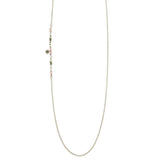 Mi Amore Flower Adjustable Dangle-Belly-Chain Silver-Tone & Pink