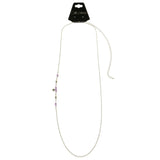 Mi Amore Flower Adjustable Dangle-Belly-Chain Silver-Tone & Purple