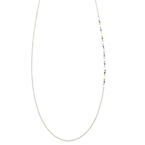 Mi Amore Adjustable Dangle-Belly-Chain Silver-Tone/Blue