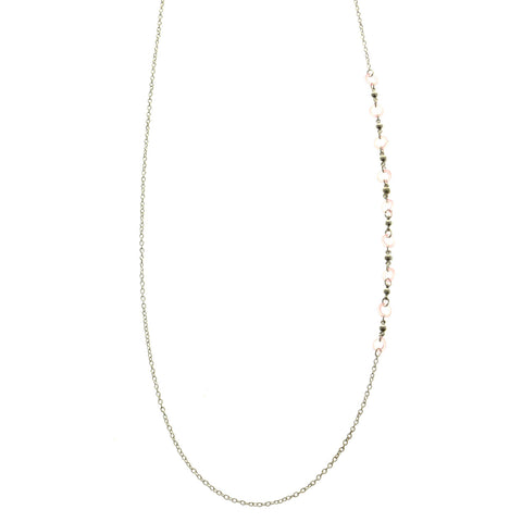 Mi Amore Adjustable Dangle-Belly-Chain Silver-Tone/Pink