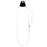 Mi Amore Flower Adjustable Dangle-Belly-Chain Silver-Tone & Blue