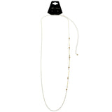 Mi Amore Adjustable Dangle-Belly-Chain Silver-Tone/White
