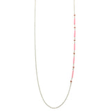 Mi Amore Adjustable Dangle-Belly-Chain Silver-Tone/Pink