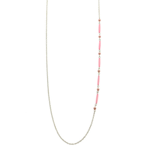 Mi Amore Adjustable Dangle-Belly-Chain Silver-Tone/Pink