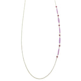 Mi Amore Adjustable Dangle-Belly-Chain Silver-Tone/Purple