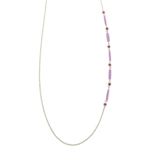 Mi Amore Adjustable Dangle-Belly-Chain Silver-Tone/Purple