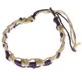 Mi Amore Braided Bangle-Bracelet Purple/Tan