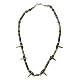 Mi Amore Gothic Bullet Charm Statement-Necklace Black & Silver-Tone