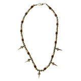 Mi Amore Spikes Statement-Necklace Silver-Tone/Brown