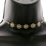 Mi Amore Adjustable Extender Choker-Necklace Multicolor/Silver-Tone