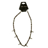 Mi Amore Gothic Bullet Charm Statement-Necklace Brown & Silver-Tone