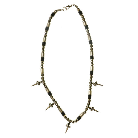 Mi Amore Spikes Statement-Necklace Silver-Tone/Blue