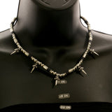 Mi Amore Spikes Statement-Necklace Silver-Tone/Blue