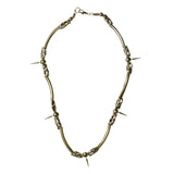 Mi Amore Spikes Statement-Necklace Silver-Tone/Brown