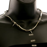 Mi Amore Spikes Statement-Necklace Silver-Tone/Brown