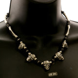 Mi Amore Skulls Statement-Necklace Silver-Tone/Black