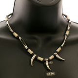 Mi Amore Teeth  Statement-Necklace Silver-Tone/Multicolor