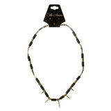 Mi Amore Spikes Statement-Necklace Black/Silver-Tone