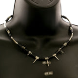 Mi Amore Spikes Statement-Necklace Black/Silver-Tone
