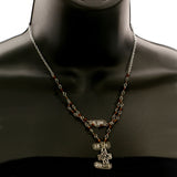 Mi Amore Cross Pendant-Necklace Silver-Tone/Brown