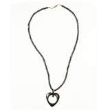 Mi Amore Heart Pendant-Necklace Black