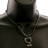 Mi Amore Heart Pendant-Necklace Black