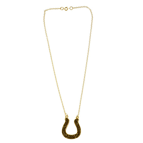 Mi Amore Glitter Pendant-Necklace Gold-Tone