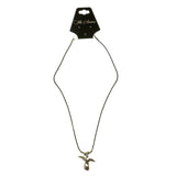 Mi Amore Bird Hand Pendant-Necklace Silver-Tone & Black