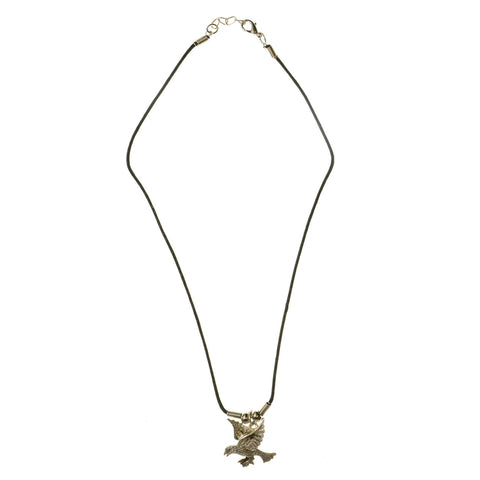 Mi Amore Bird Pendant-Necklace Silver-Tone